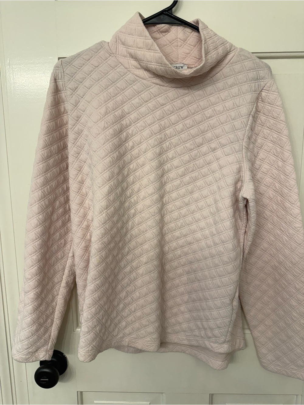 J. Crew Quilted Turtleneck Sweater - Pale Pink